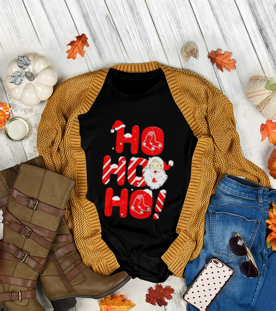 Boston Red Sox Santa Claus Ho Ho Ho Merry Christmas T-Shirt