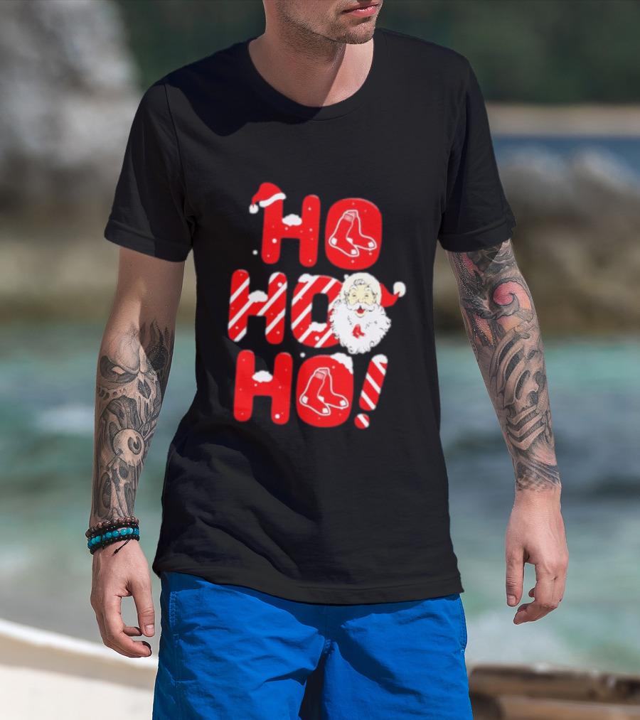 Boston Red Sox Santa Claus Ho Ho Ho Merry Christmas T-Shirt