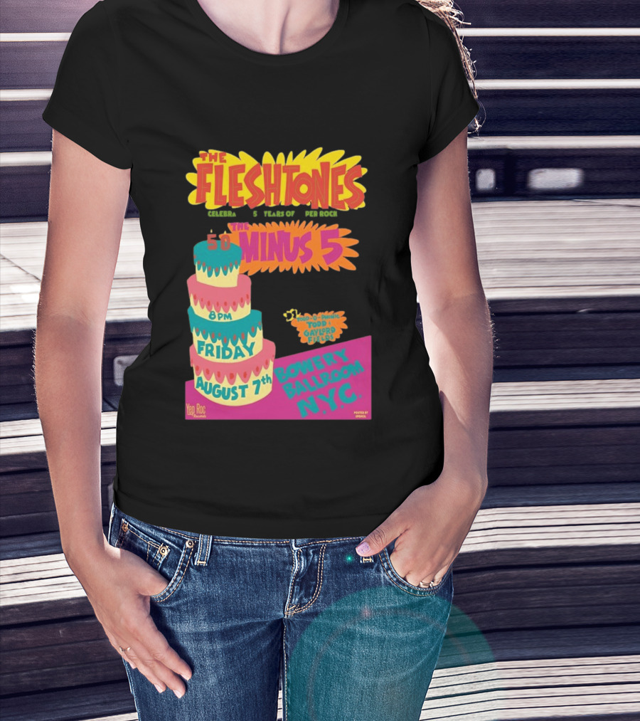 The Fleshtones And The Minus 5 Bowery Ballroom NYC August 7 Todd Gayford Fellers 2026 T-Shirt