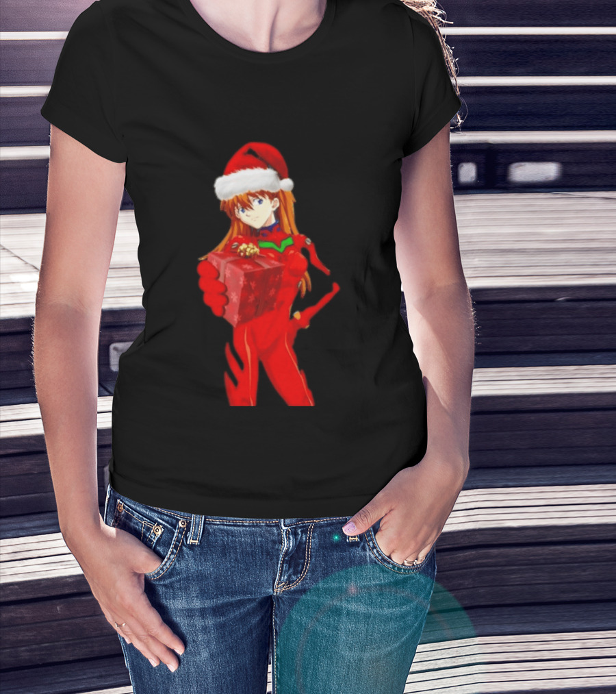 Asuka Christmas Present Neon Genesis Evangelion Anime T-Shirt