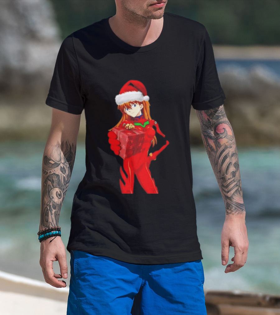 Asuka Christmas Present Neon Genesis Evangelion Anime T-Shirt