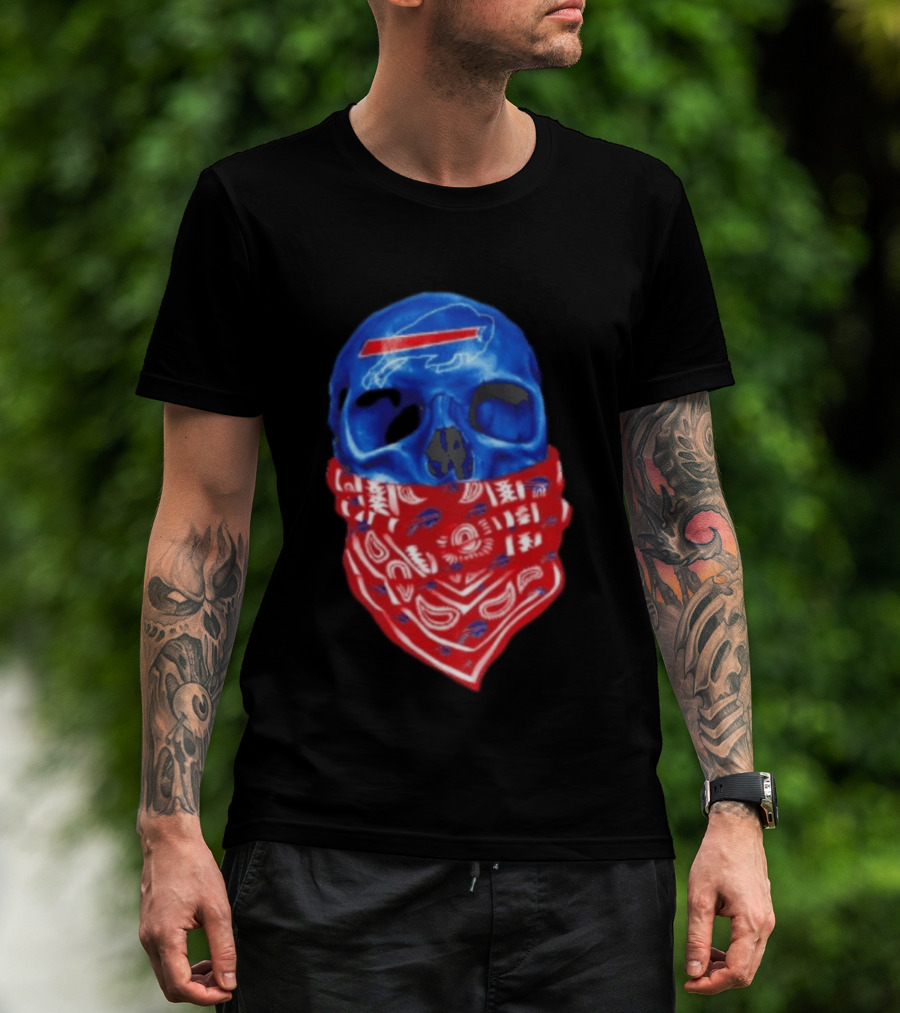 Outlaw Skull Gang Buffalo Bills Bandana Face Covering Trend T-Shirt