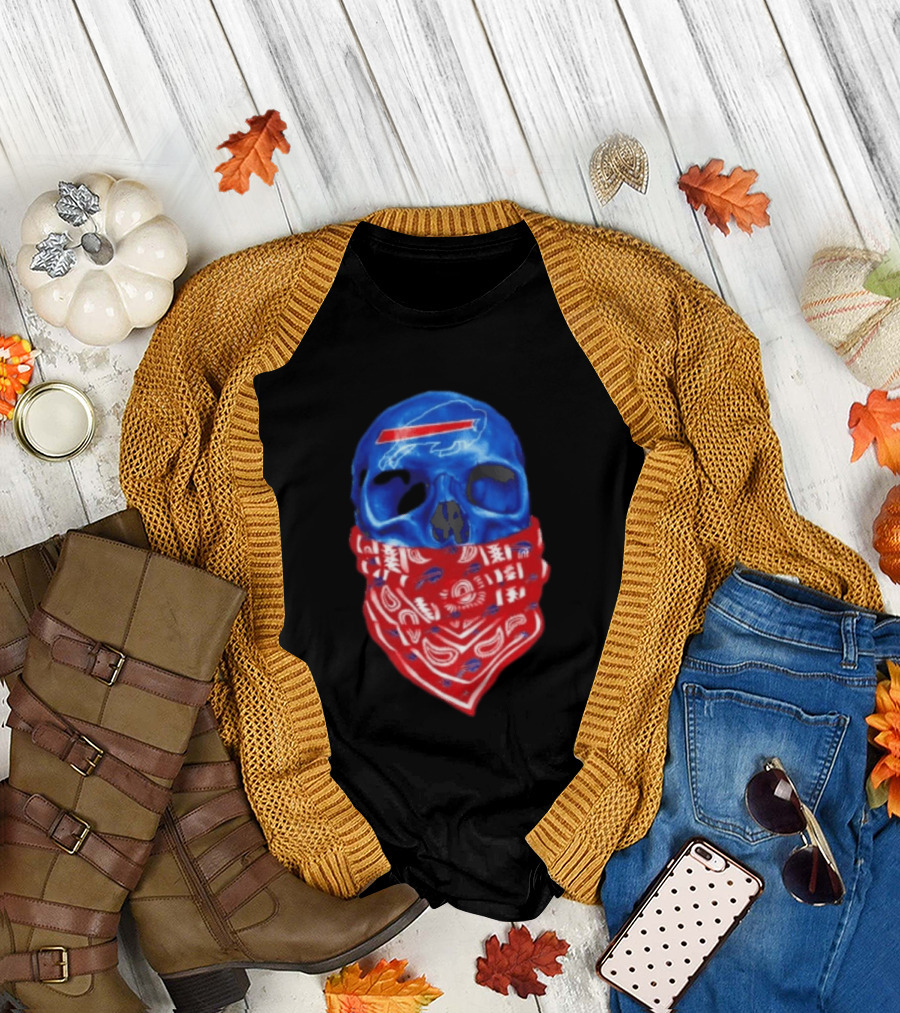 Outlaw Skull Gang Buffalo Bills Bandana Face Covering Trend T-Shirt