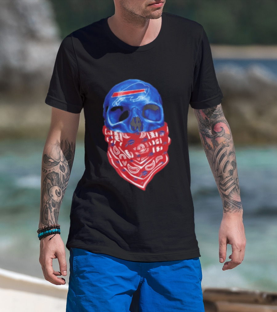 Outlaw Skull Gang Buffalo Bills Bandana Face Covering Trend T-Shirt