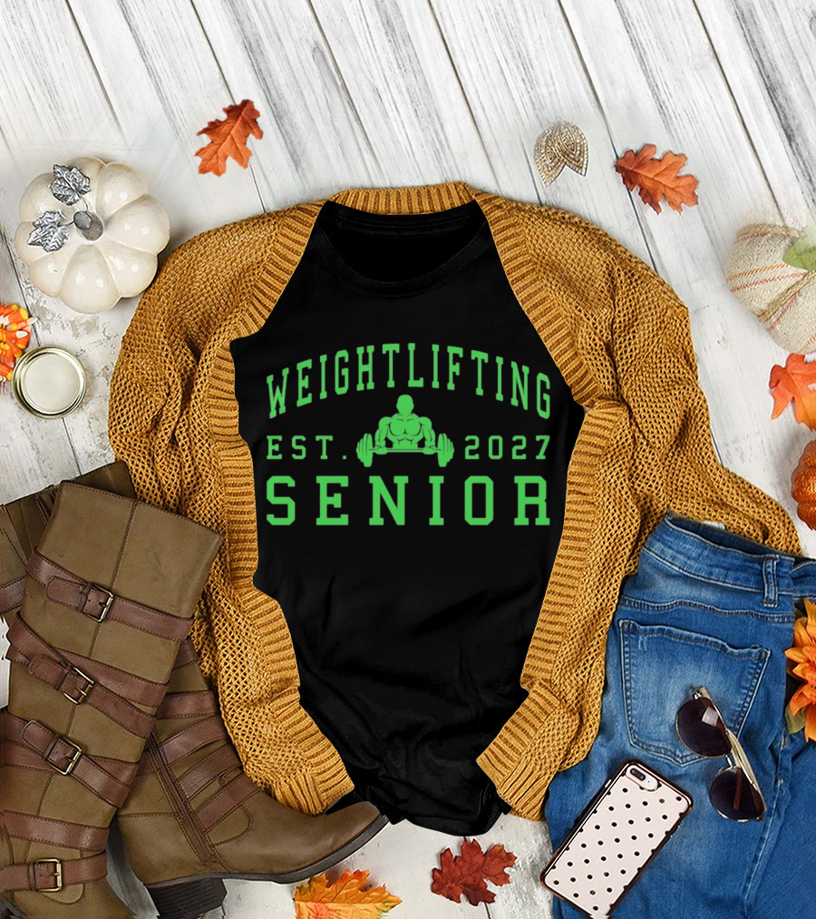 Weightlifting Senior Est 2027 Bodybuilding Gym Essentials T-Shirt