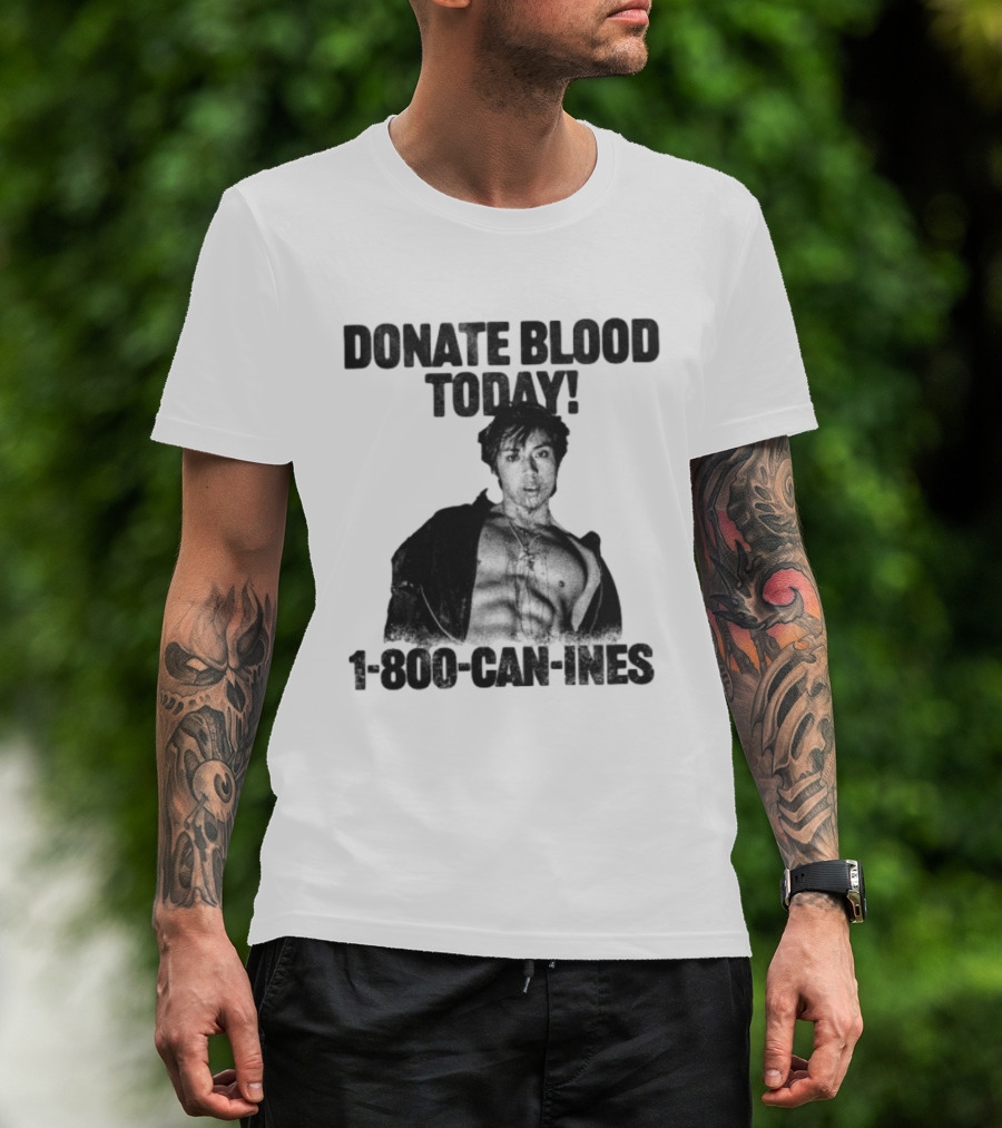 Mad Tsai Store Donate Blood Today 1 800 Can Ines White T-Shirt