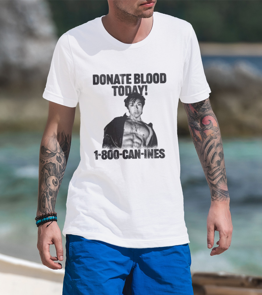 Mad Tsai Store Donate Blood Today 1 800 Can Ines White T-Shirt