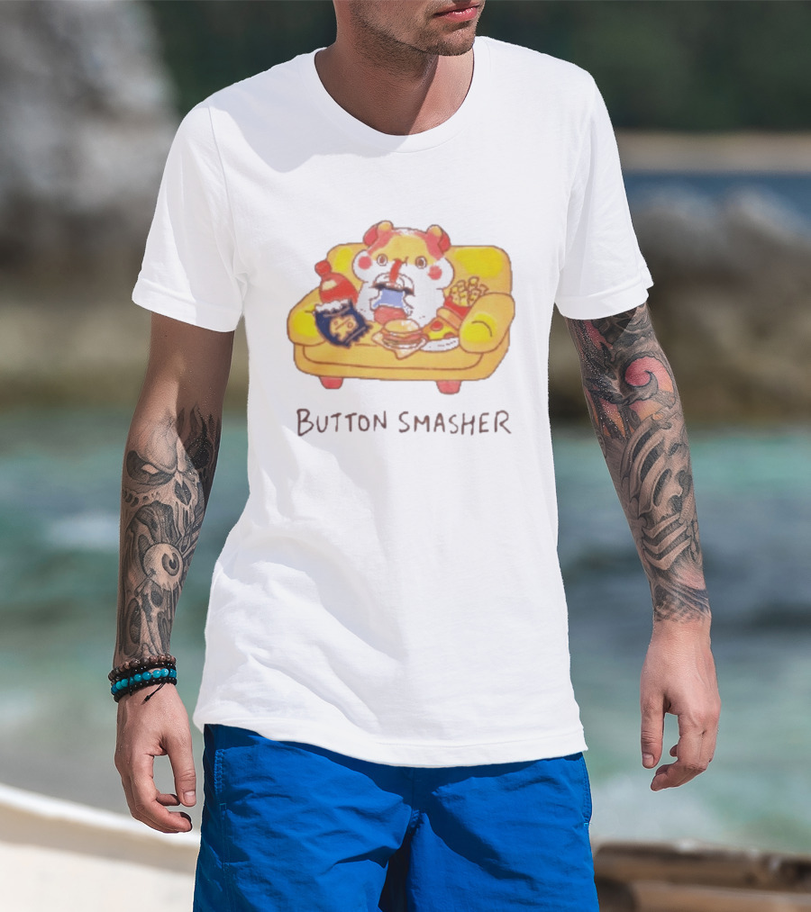 Classic Muffin Corner Muffinmaru Button Smasher Couch Potato Gamer Snack Time T-Shirt