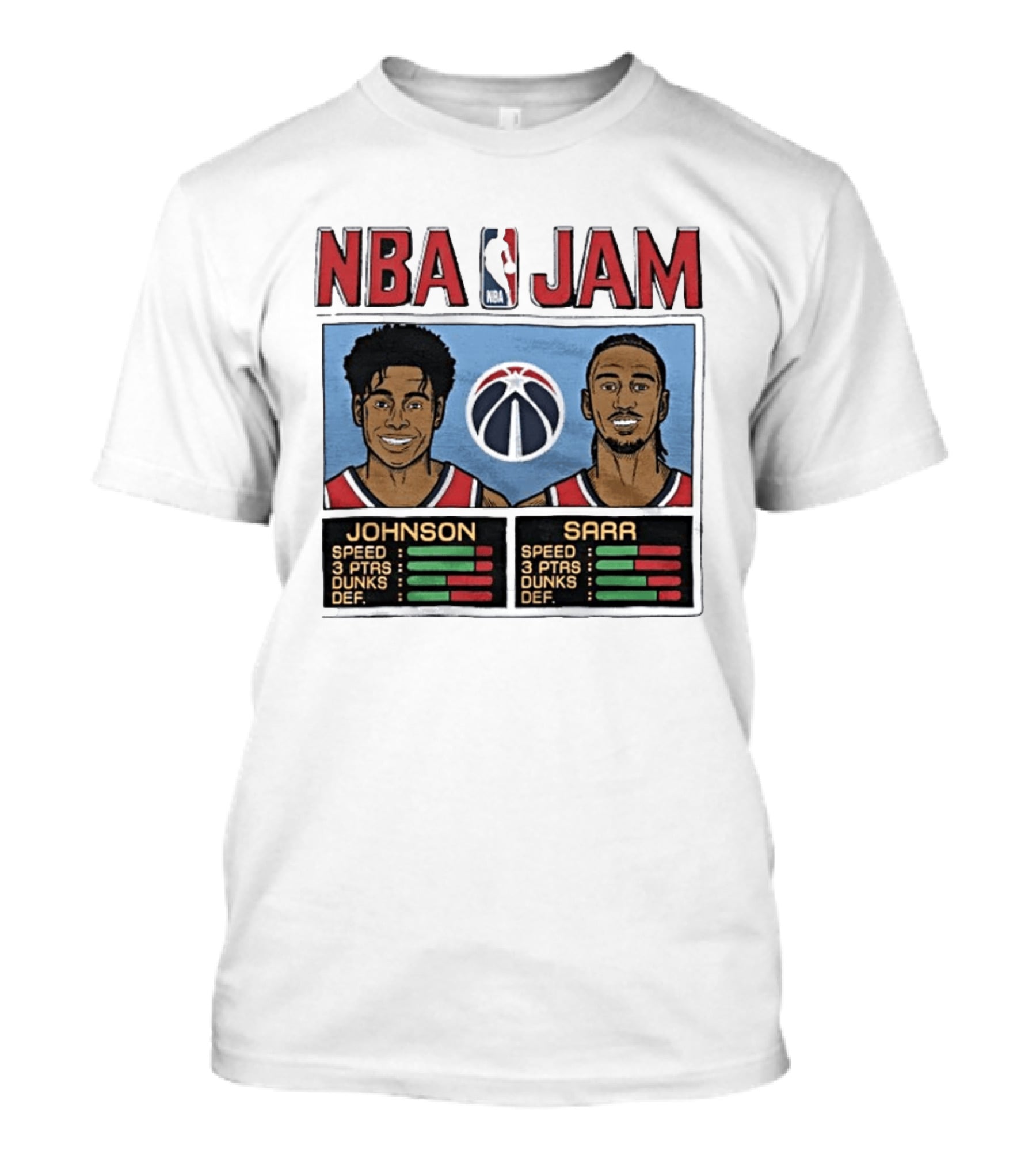 NBA Jam Wizards Johnson Alex Sarr Players Speed Points Dunks Defense T-Shirt