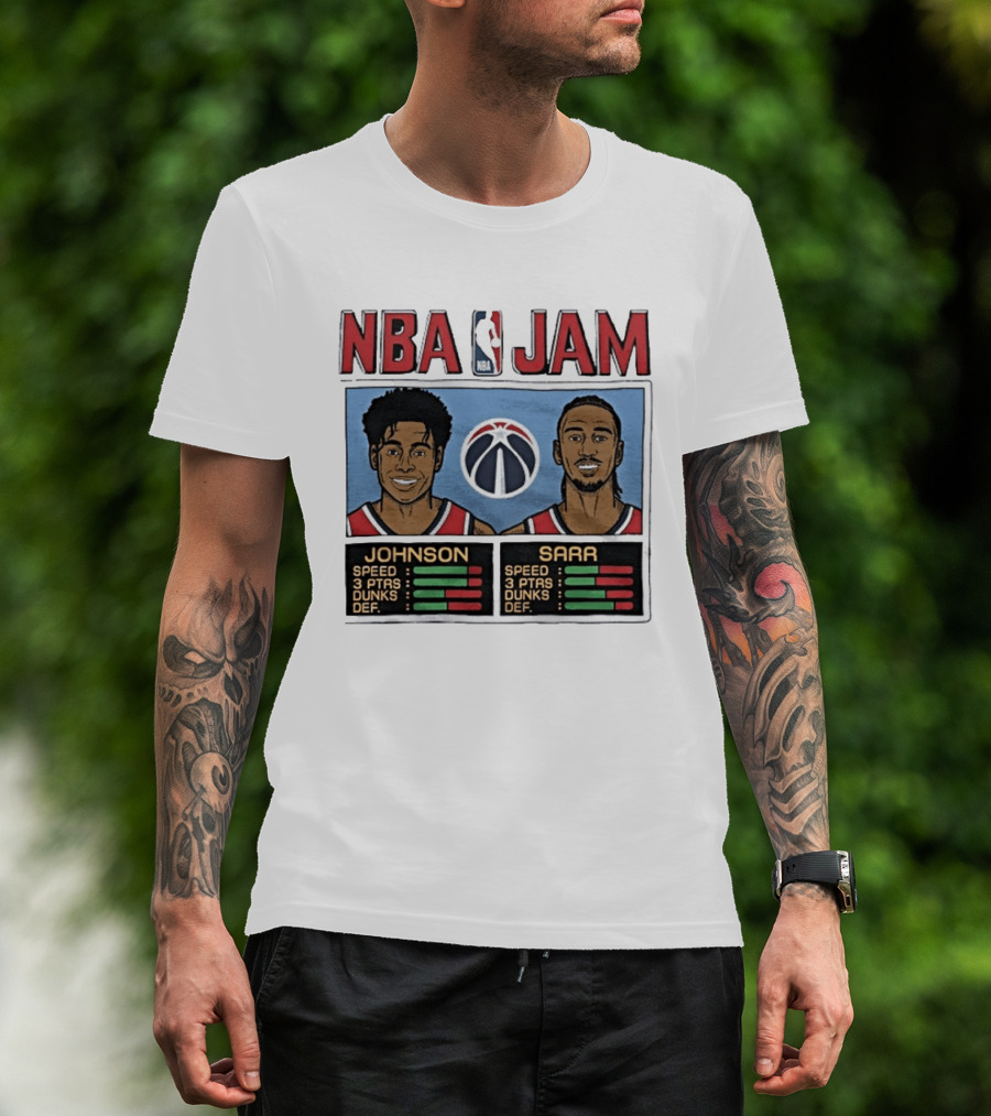 NBA Jam Wizards Johnson Alex Sarr Players Speed Points Dunks Defense T-Shirt