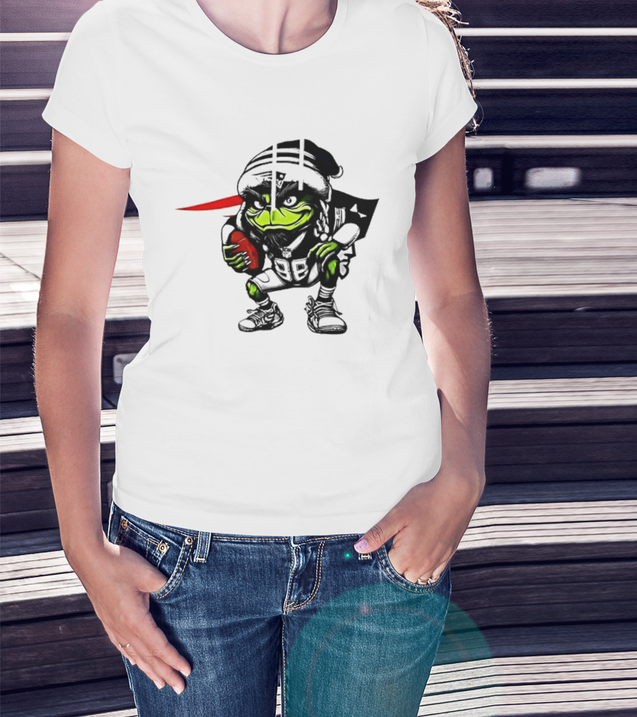 New England Patriots Grinch Christmas Football Collaboration T-Shirt