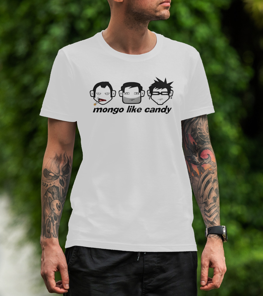 Mongo Like Candy Cartoon Character Trio Faces T-Shirt