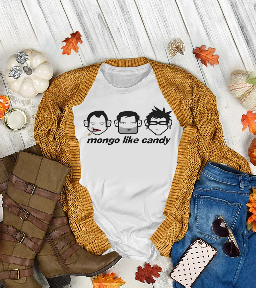 Mongo Like Candy Cartoon Character Trio Faces T-Shirt