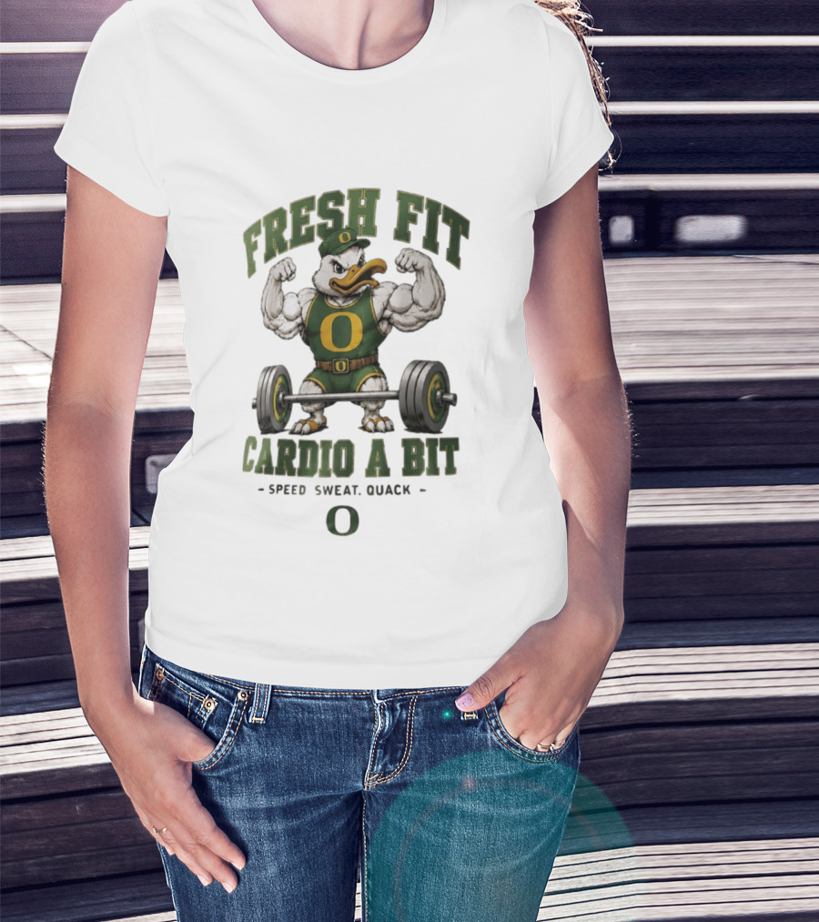 Oregon Ducks Fresh Fit Muscle Mascot Cardio Speed Sweat Quack T-Shirt
