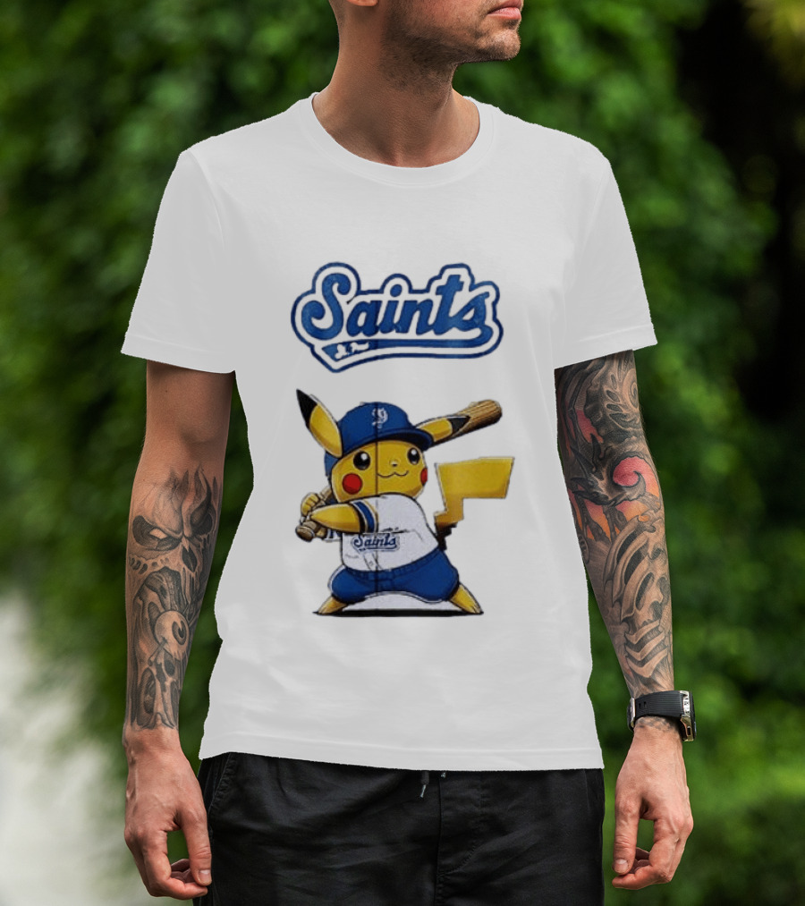 St Paul Saints Pikachu Baseball Collaboration T-Shirt