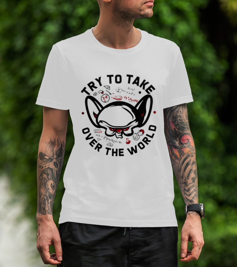Try To Take Over The World Brain Cartoon T-Shirt