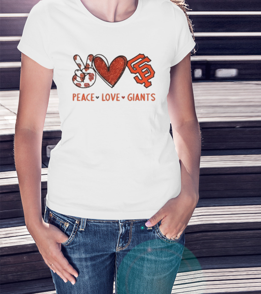 Peace Love Giants San Francisco Baseball Team T-Shirt