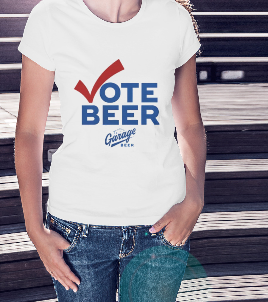 Vote Beer Garage Beer 2025 Checkmark Original T-Shirt