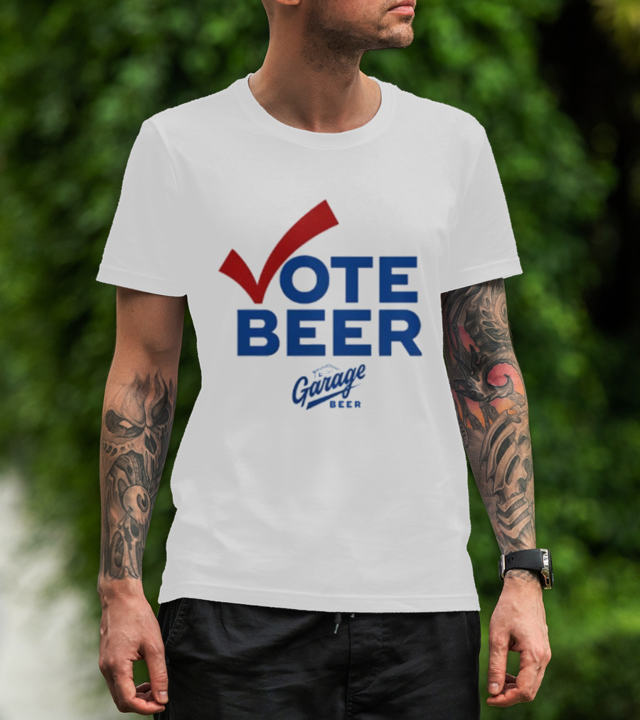 Vote Beer Garage Beer 2025 Checkmark Original T-Shirt