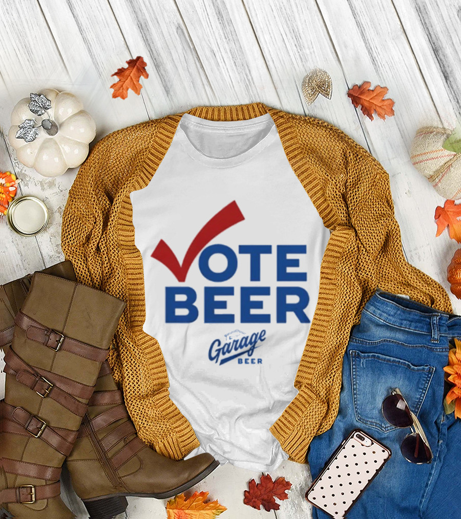 Vote Beer Garage Beer 2025 Checkmark Original T-Shirt