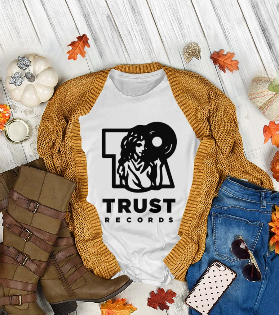 Trust Records Vinyl Spinning Woman T-Shirt