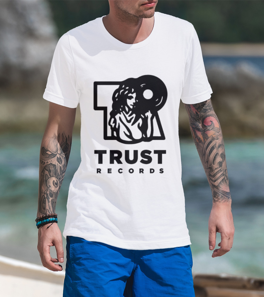 Trust Records Vinyl Spinning Woman T-Shirt