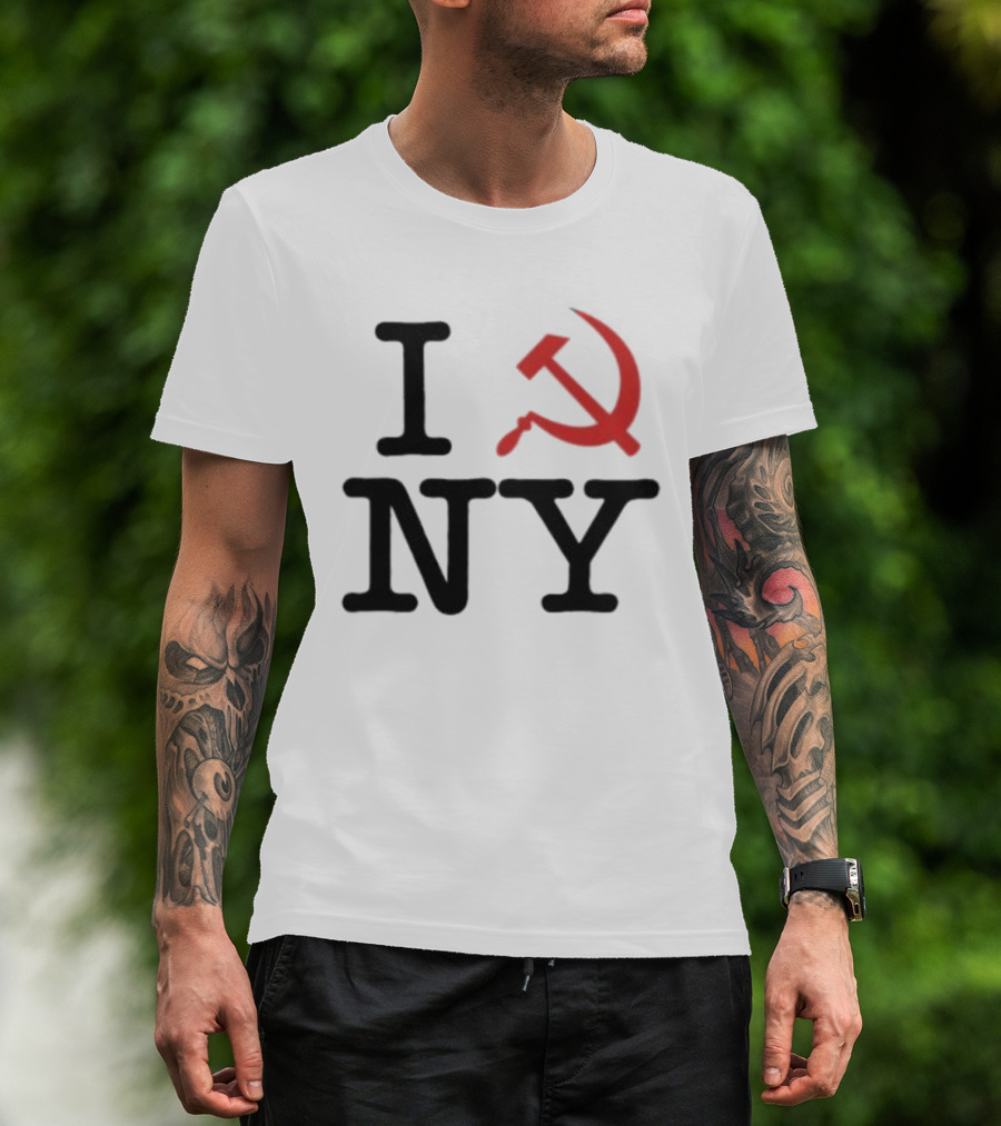 I Love NY Zohran Mamdani Hammer And Sickle T-Shirt