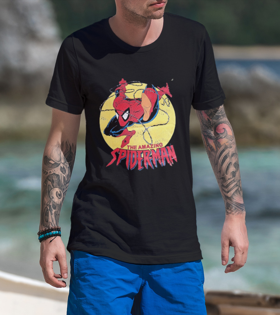 Amazing Spider Man Distressed Marvel Superhero Webslinger T-Shirt