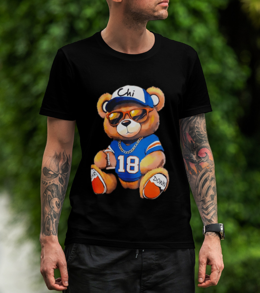 Bear Down Chi 18 Teddy Bear Football Fan Gear T-Shirt