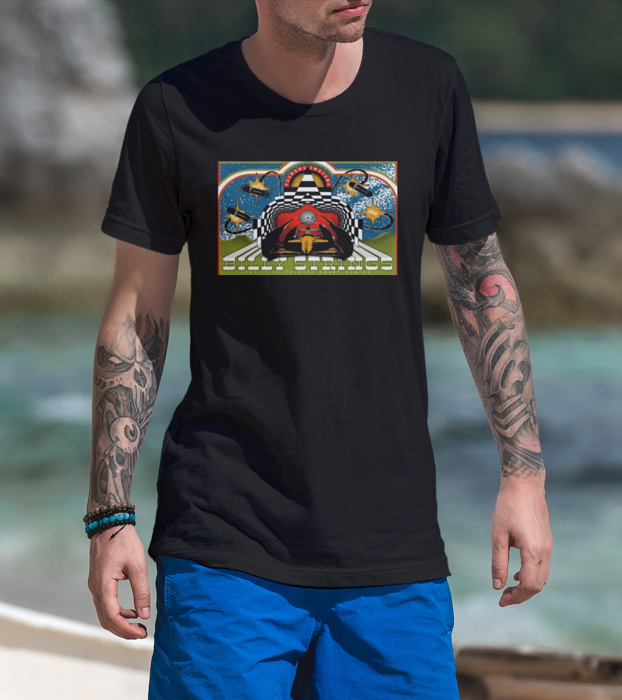Billy Strings Live Fishers Event Center Aug 6 8 2026 Checkerboard Tunnel Race Car Aesthetic T-Shirt