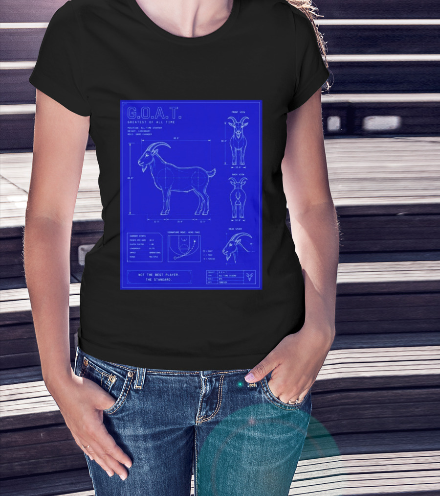 G.O.A.T. Greatest Of All Time Basketball Fall Blueprint Meme T-Shirt