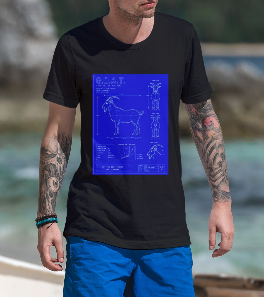 G.O.A.T. Greatest Of All Time Basketball Fall Blueprint Meme T-Shirt
