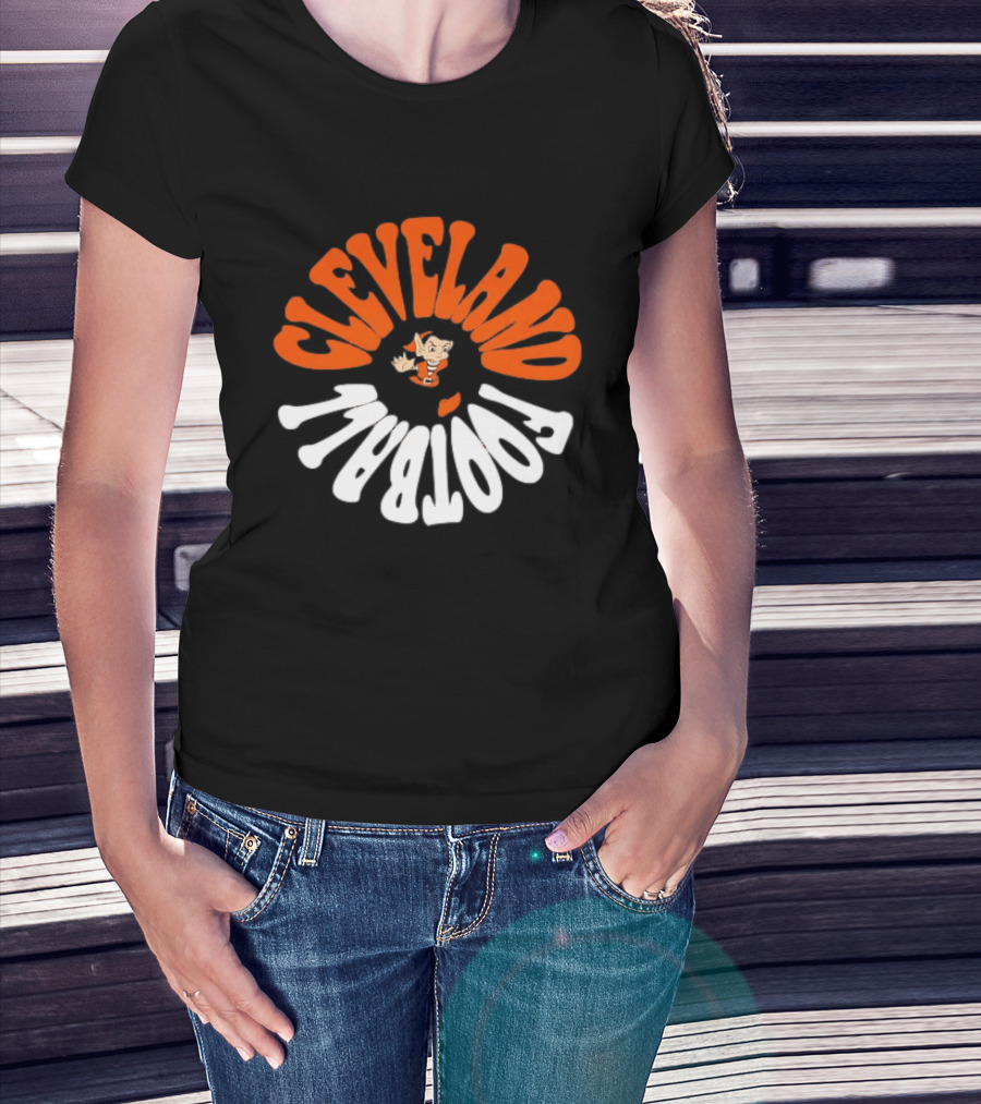 Cleveland Football Brownie The Elf Retro Orange White T-Shirt