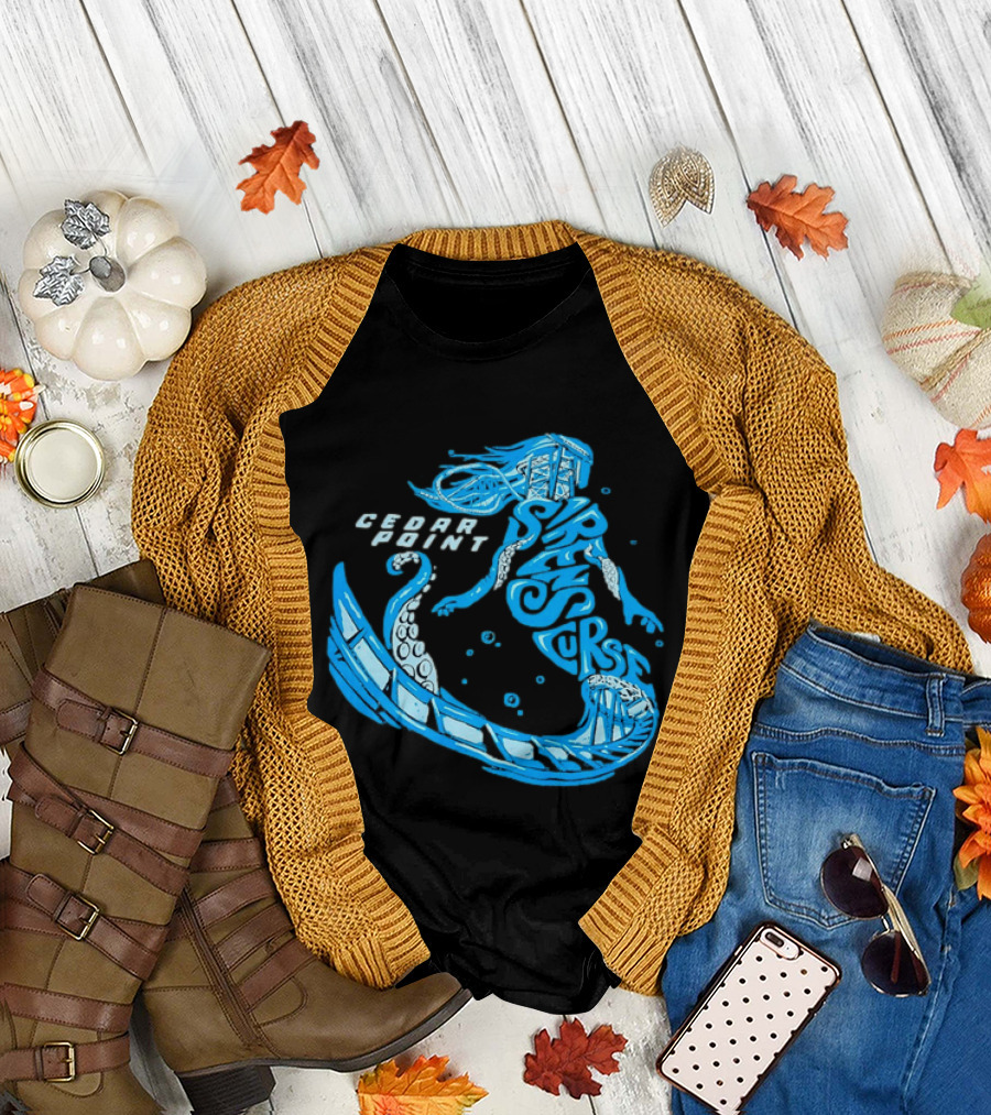 Cedar Point Sirens Curse Roller Blue Mermaid T-Shirt