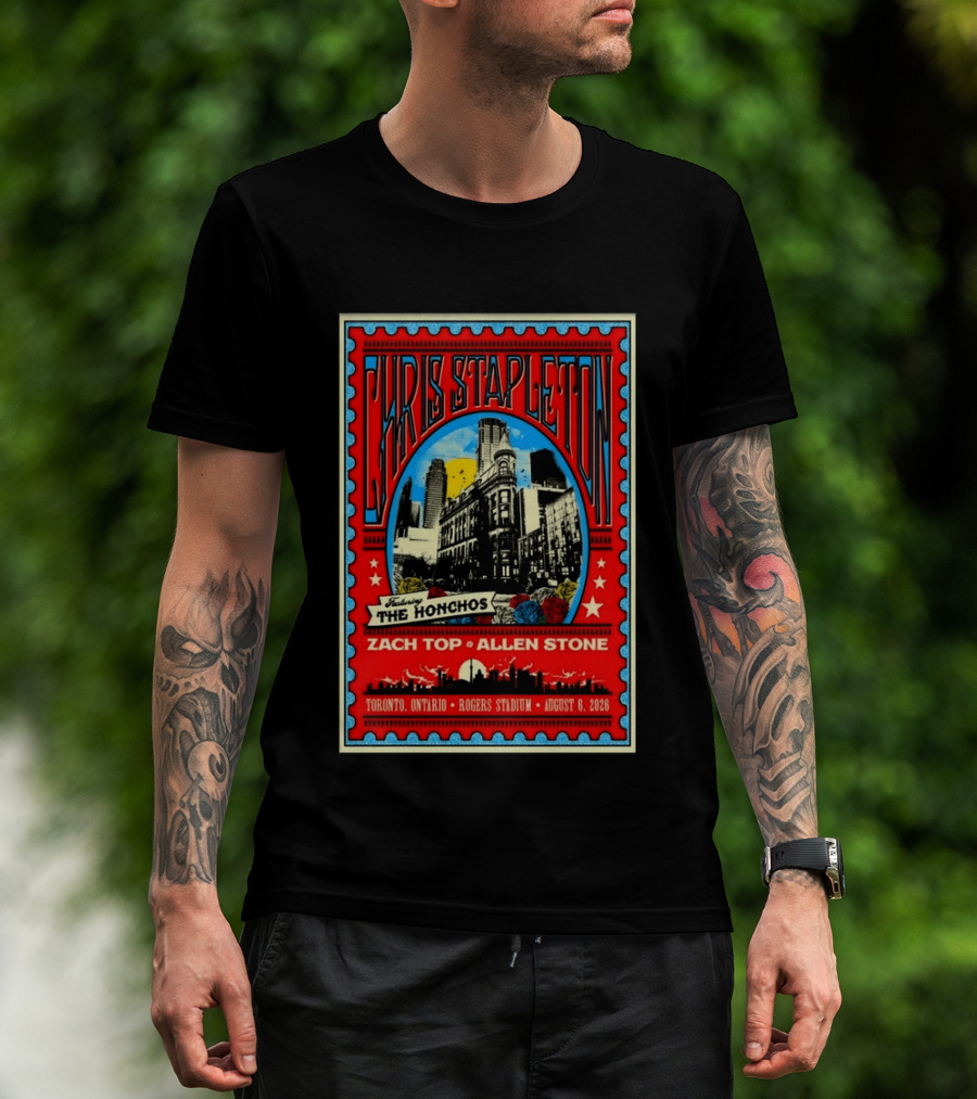 Chris Stapleton Featuring The Honchos Zach Top Allen Stone Toronto Rogers Stadium August 6 2026 T-Shirt