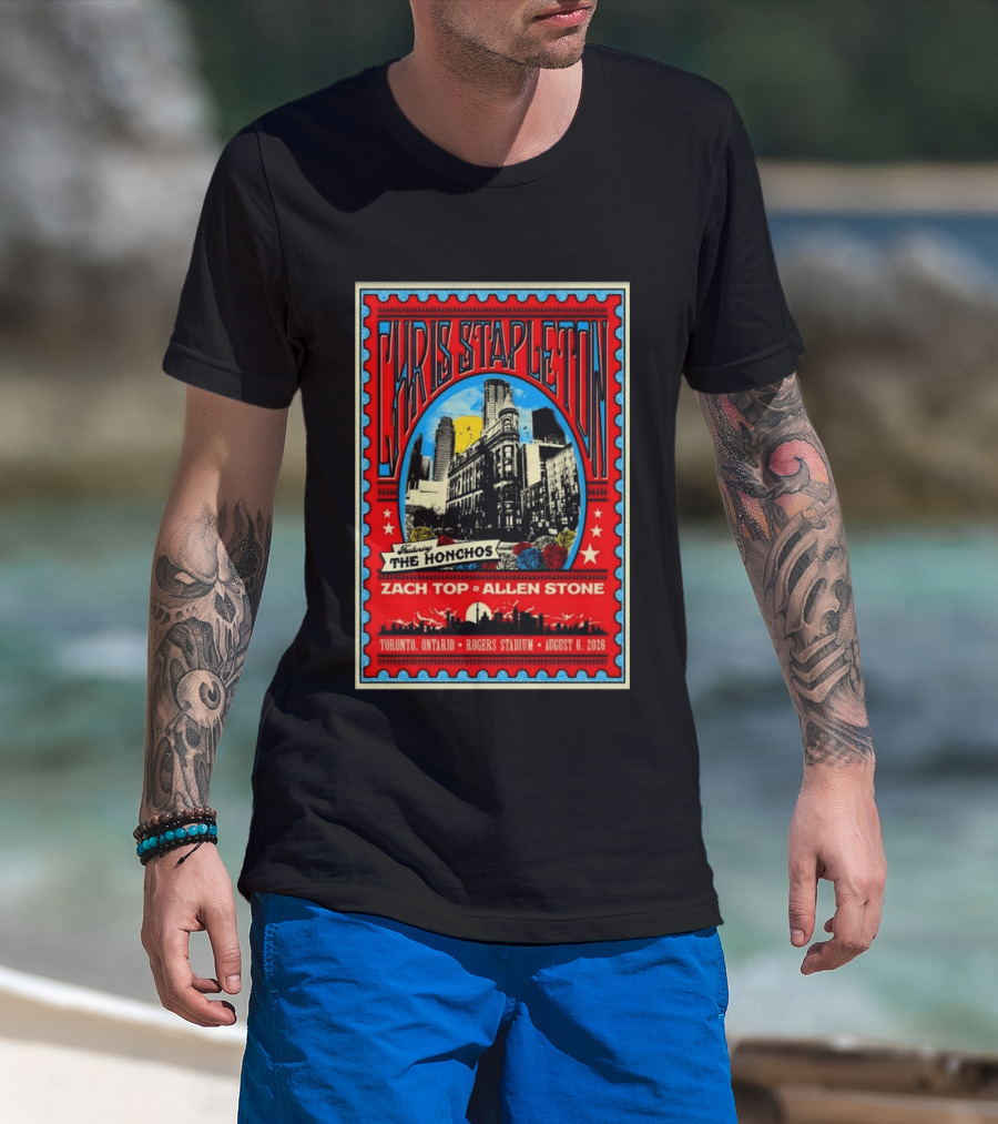 Chris Stapleton Featuring The Honchos Zach Top Allen Stone Toronto Rogers Stadium August 6 2026 T-Shirt