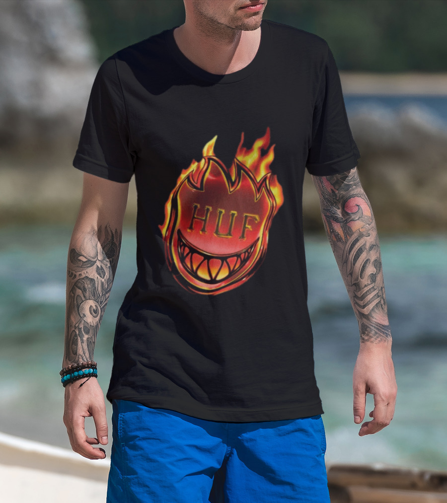 Huf X Spitfire Flame Galaxies Collaboration With Iconic Smiling T-Shirt