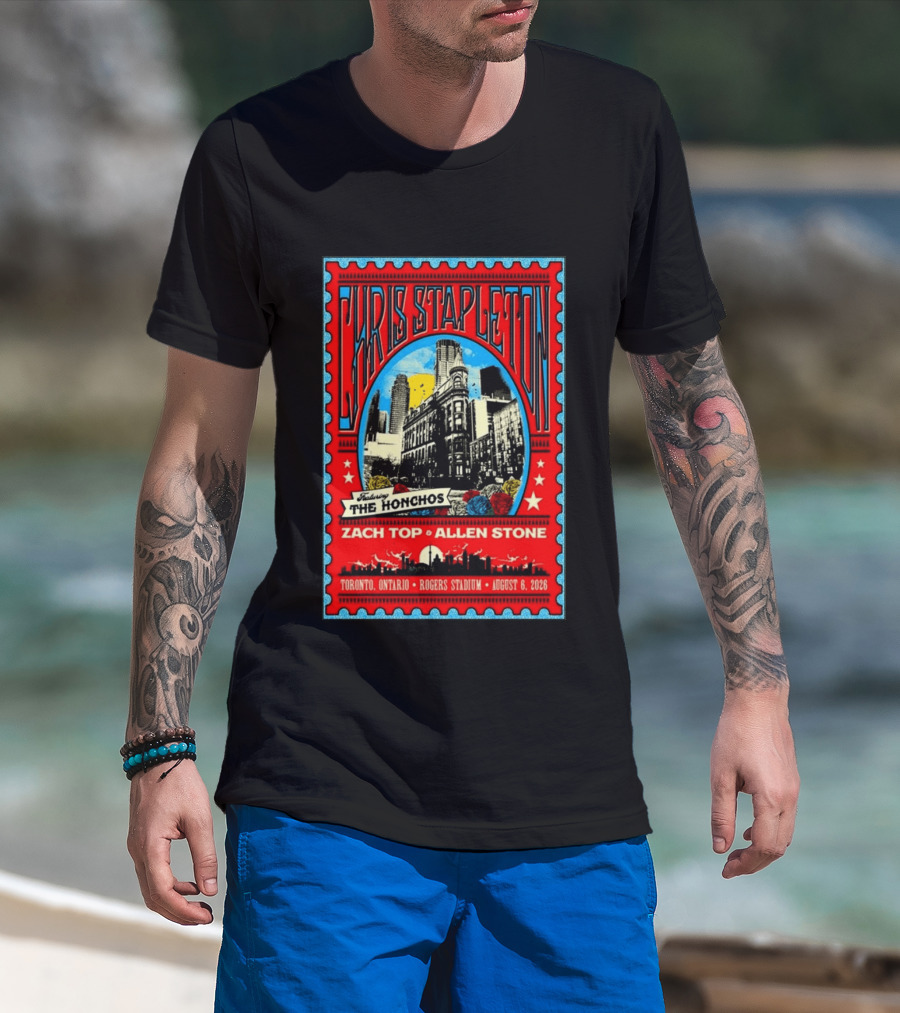 Chris Stapleton Featuring The Honchos Zach Top Allen Stone Rogers Stadium Toronto August 6 2026 T-Shirt