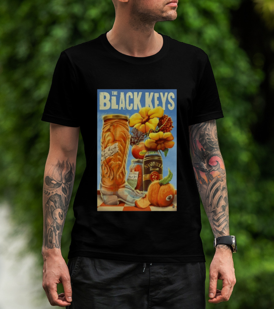 The Black Keys Nashville 2026 Boots Jars Pumpkins Flowers T-Shirt