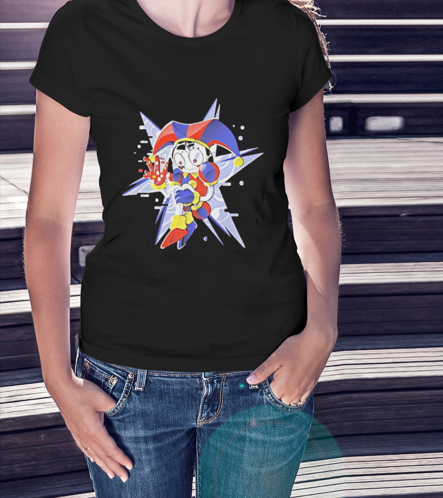 Classic Pixel Jester Glitch Retro Arcade T-Shirt