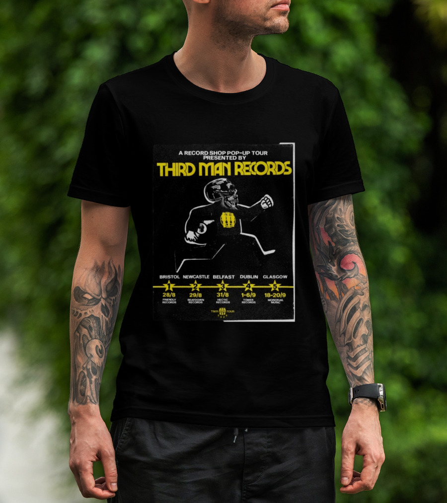 Third Man Records A Record Shop Pop Up Tour Bristol Newcastle Belfast Dublin Glasgow 2023 T-Shirt