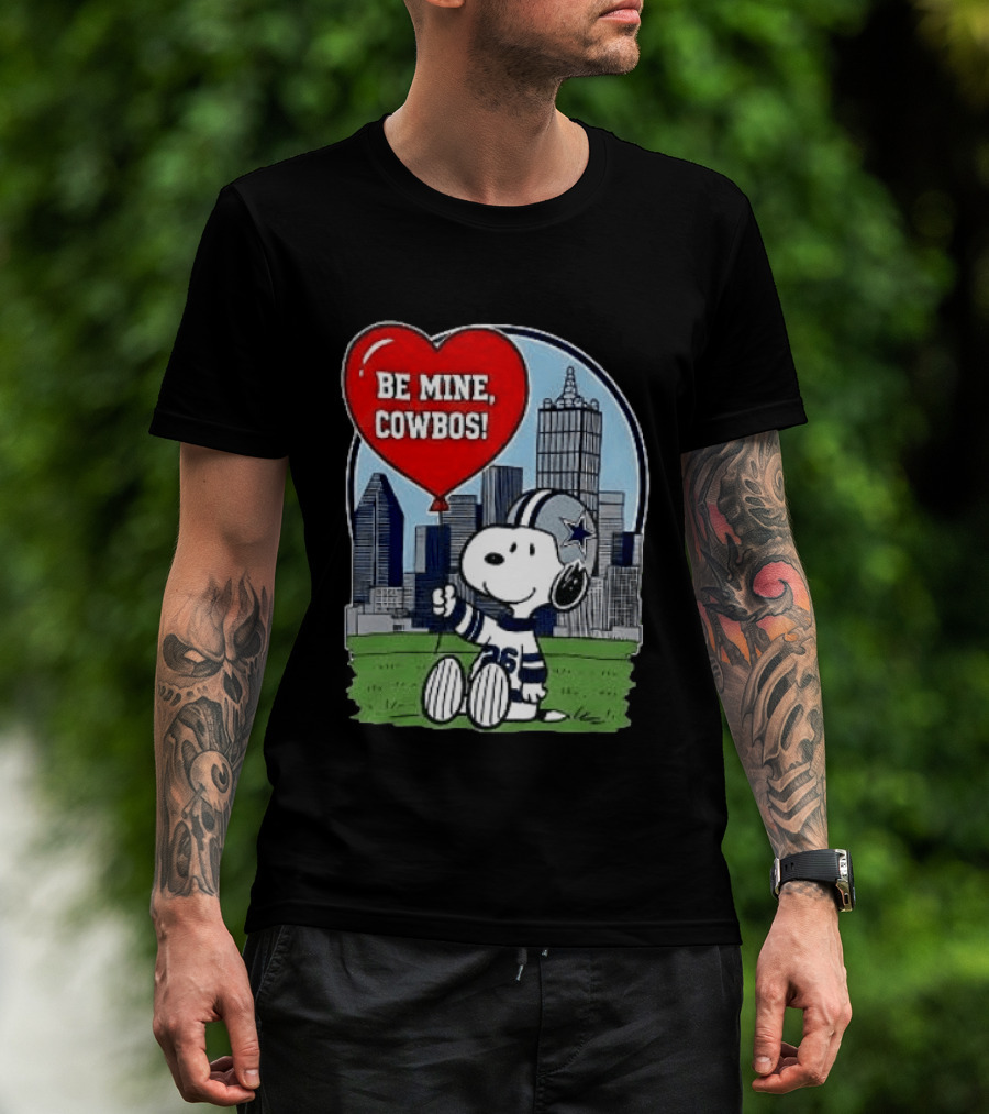 Dallas Cowboys Snoopy Be Mine Valentine 2026 Skyline T-Shirt