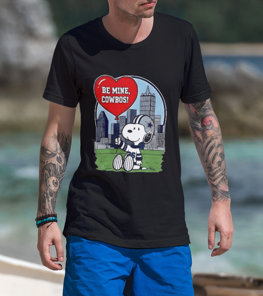 Dallas Cowboys Snoopy Be Mine Valentine 2026 Skyline T-Shirt
