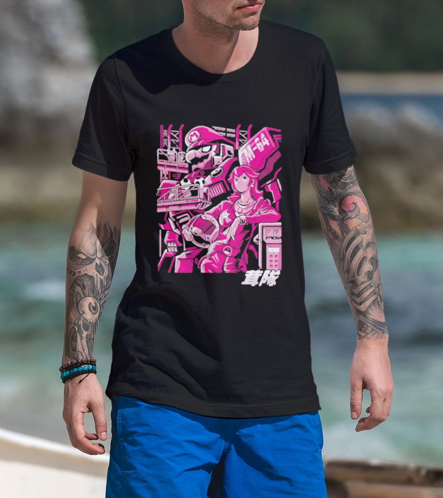 Turtle Destroyer M 64 Japanese Manga Style Mario Kart T-Shirt