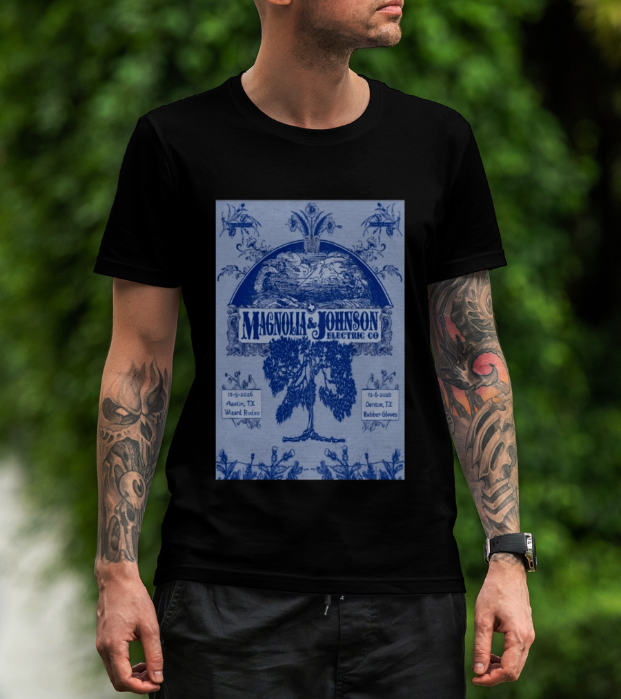 Magnolia And Johnson Electric Co Austin TX Wizard Rodeo Denton TX Rubber Gloves Dec 5 6 2026 T-Shirt