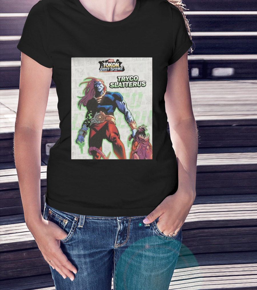 Marvel Tokon First Strike Tryco Slatterus Character With Creature T-Shirt
