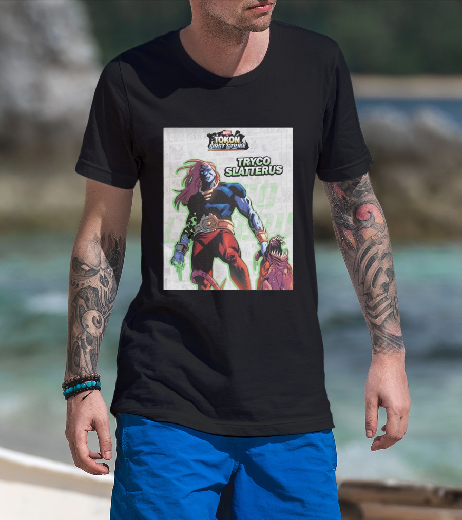 Marvel Tokon First Strike Tryco Slatterus Character With Creature T-Shirt