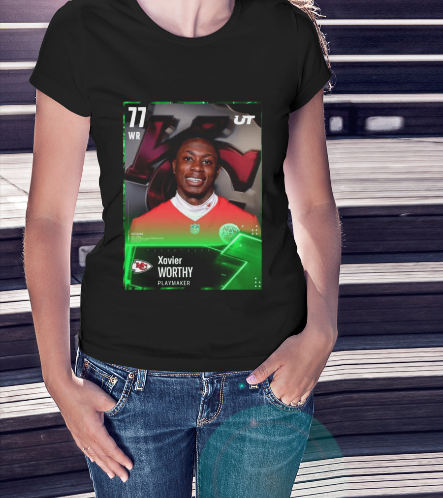 Xavier Worthy Kansas City Chiefs WR 77 Playmaker UT NFL T-Shirt