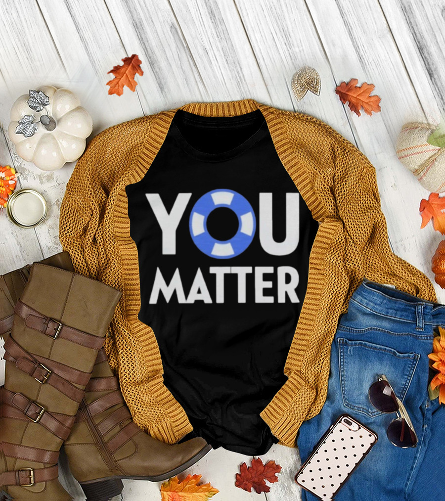 YOU Matter Lifebuoy Symbol Blue White T-Shirt