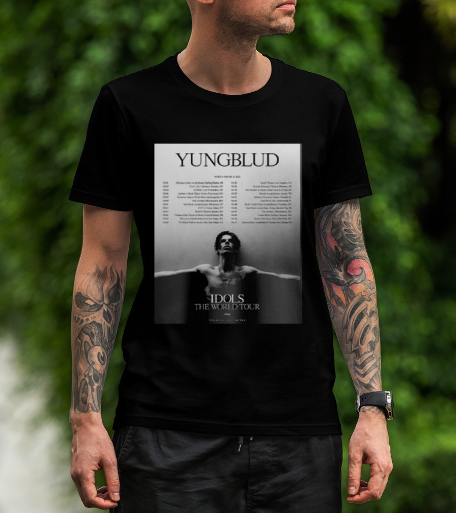 YUNGBLUD Idols The World Tour North America 2026 Schedule Dates Mockup Two Side T-Shirt